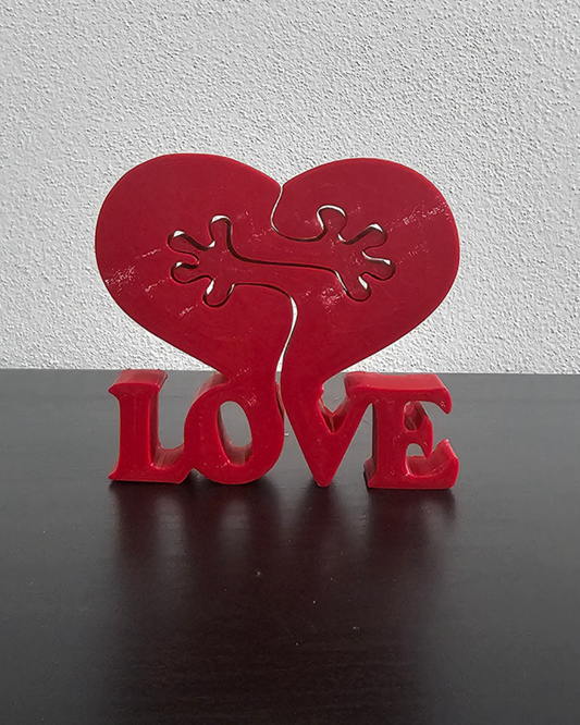 Suporte de Amor de Coração Duplo – Escultura Decorativa Romântica