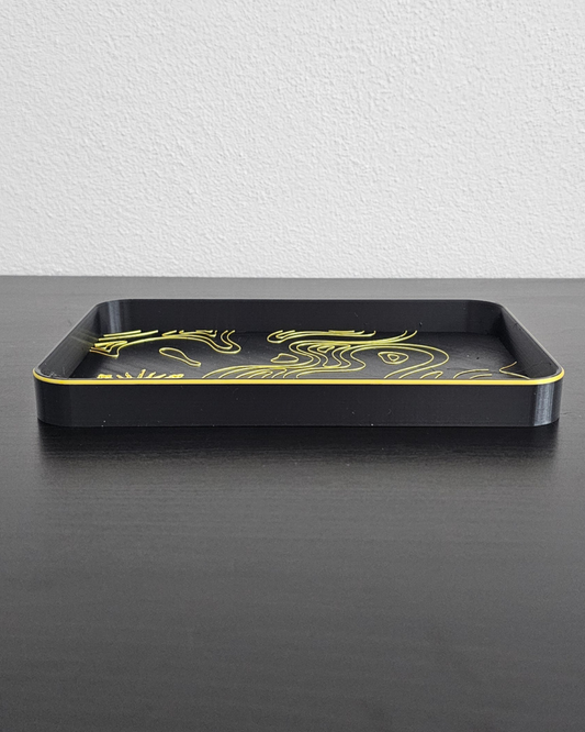 Tabuleiro Decorativo Retangular – Padrão de Sol Artístico