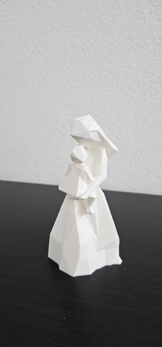 Geometric Mother & Child Sculpture