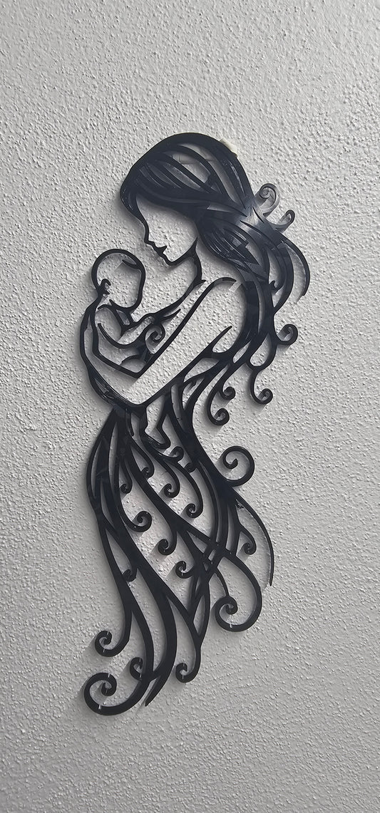 Mother & Baby Wall Art – Minimal Silhouette