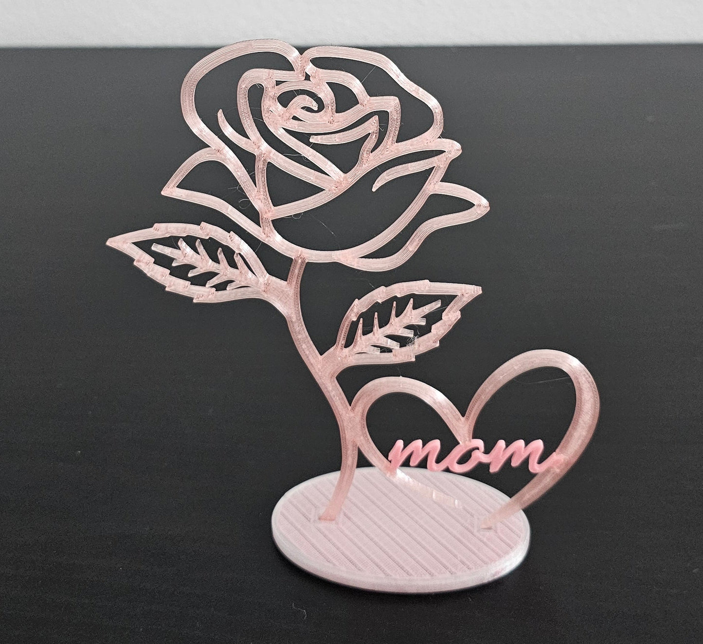 Minimal Rose Sculpture – “Mom” Edition