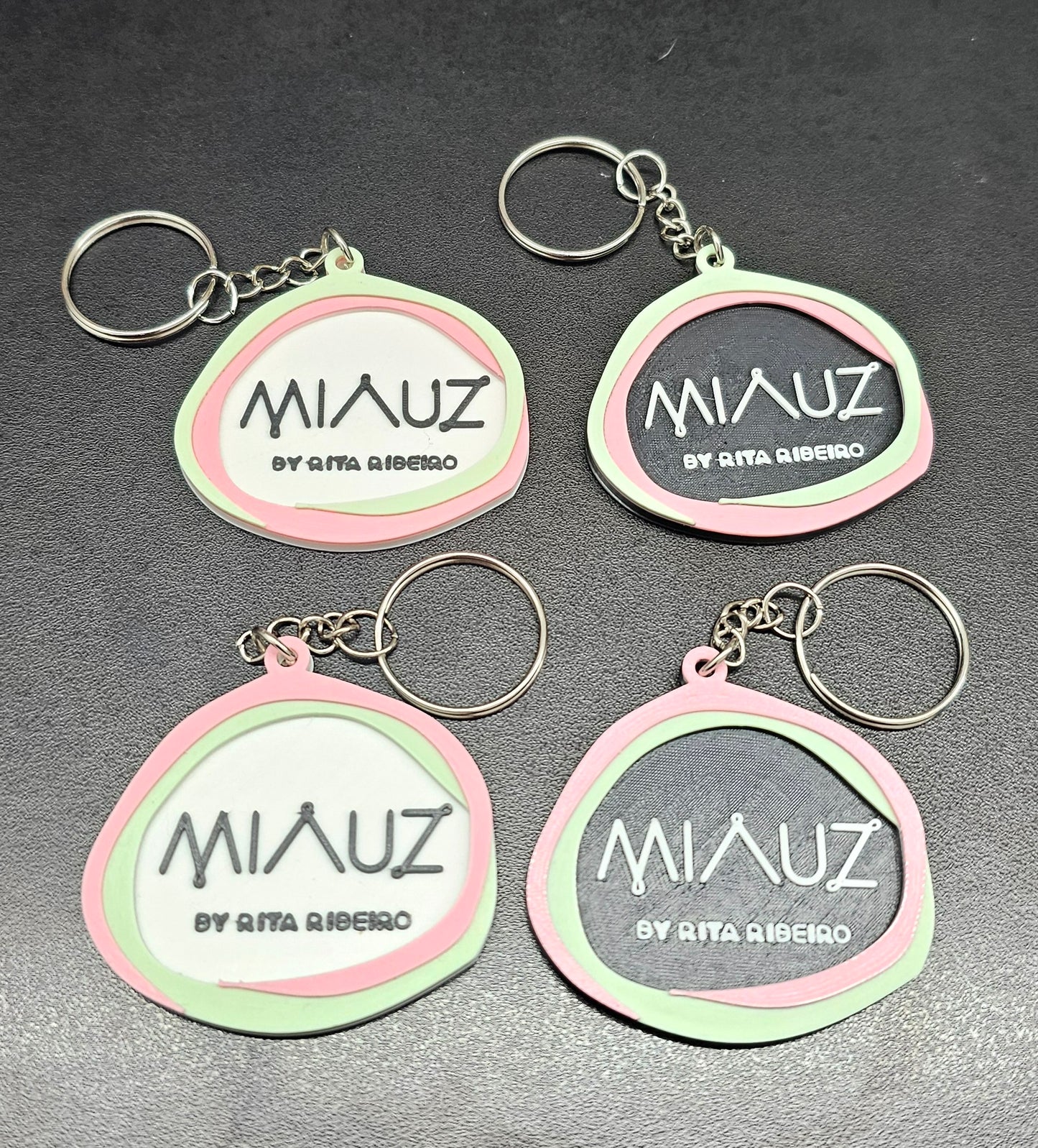 Organic Pebble Personalized Keychain