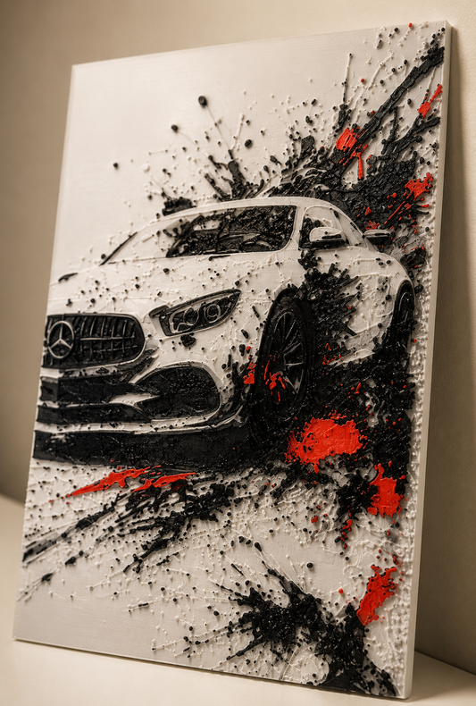 Street Style Mercedes Art – Decoração Automotiva de Parede HueForge 3D