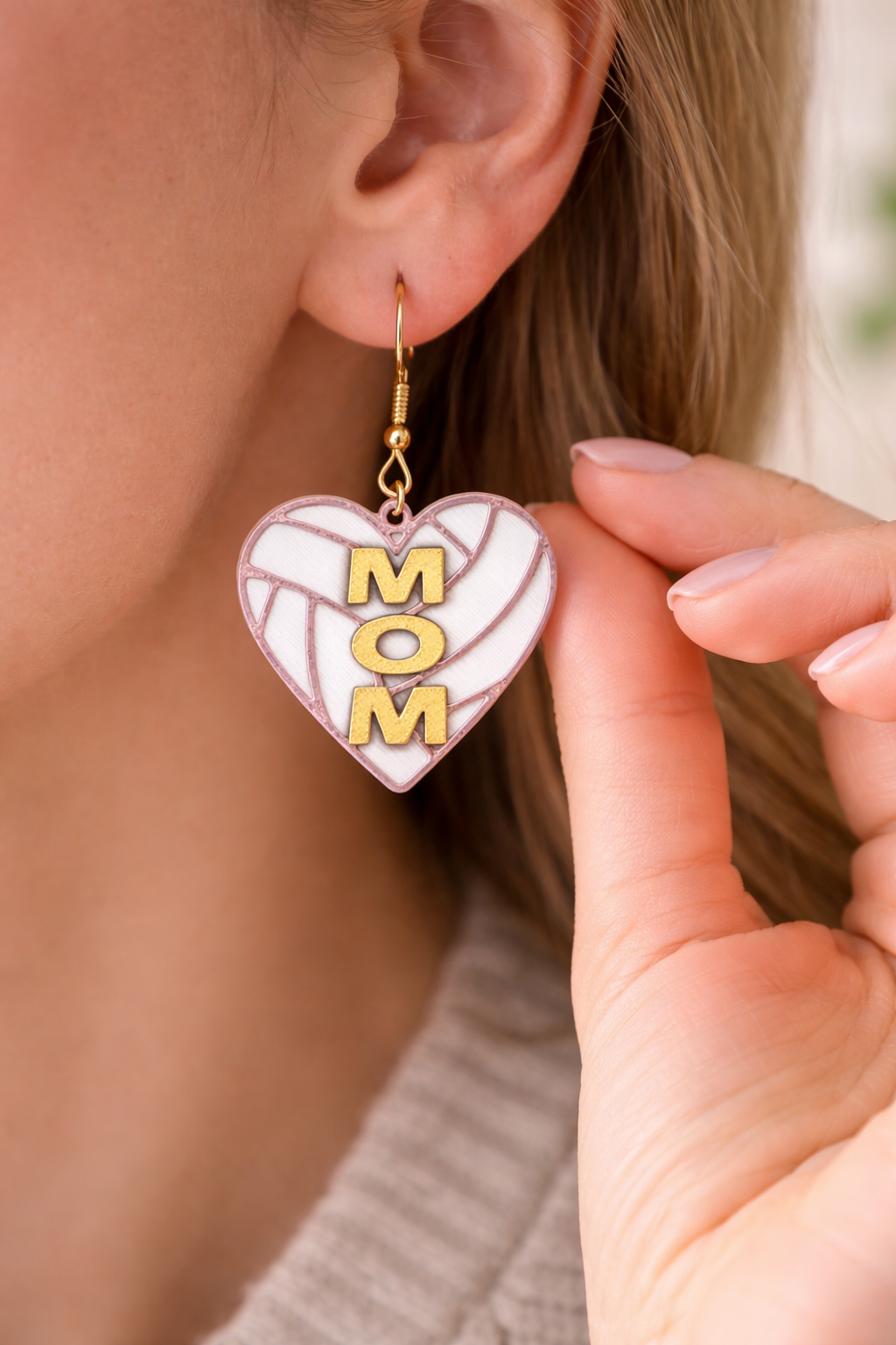 Mom Heart Earrings