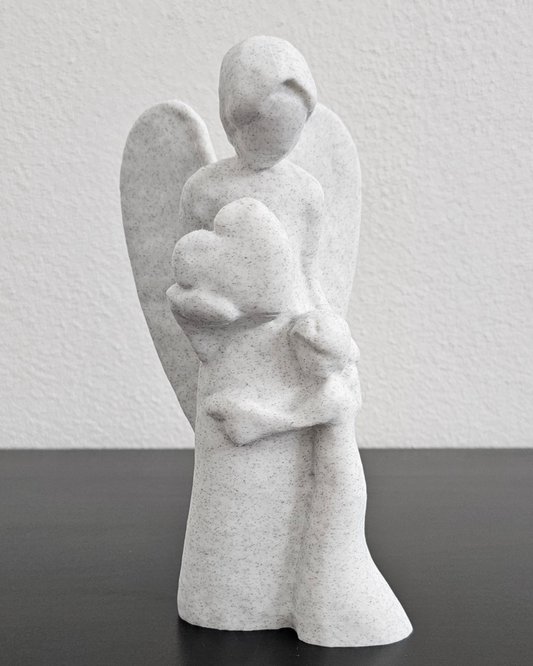 Escultura de Anjo Mãe e Filho – Decoração Emocional para o Lar