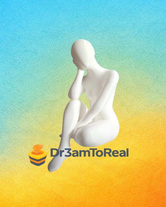 “Figura Pensativa” – Escultura Minimalista Sentada