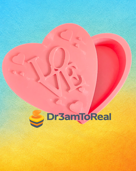 Caixa em Forma de Coração com Tampa "Love"