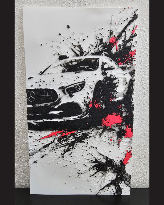 Street Style Mercedes Art – Decoração Automotiva de Parede HueForge 3D