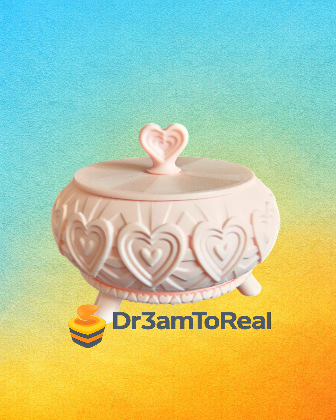 Caixa 3D com Corações