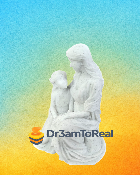 Escultura de Mãe e Filha Sentadas – Edição de Dia da Mãe