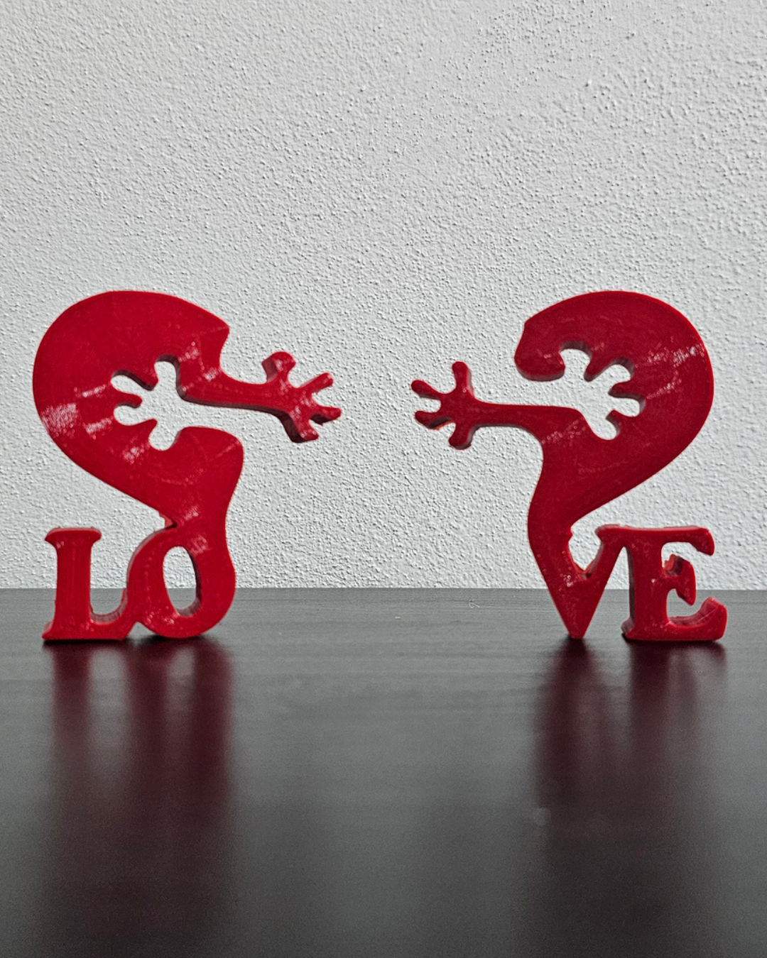 Suporte de Amor de Coração Duplo – Escultura Decorativa Romântica