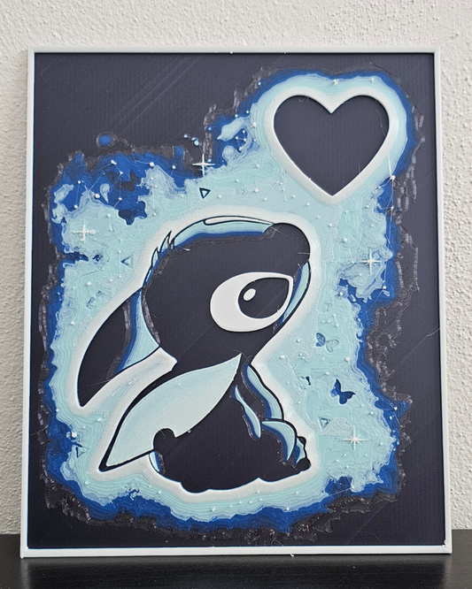 Arte de Parede Stitch – Quadro Decorativo Impresso em 3D