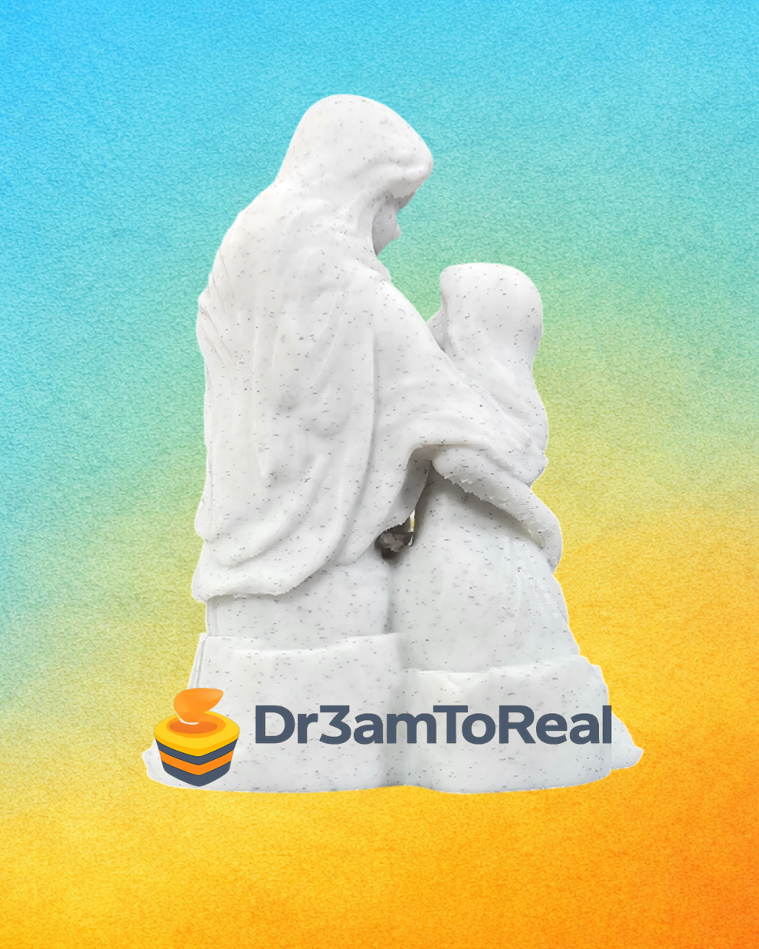 Escultura de Mãe e Filha Sentadas – Edição de Dia da Mãe