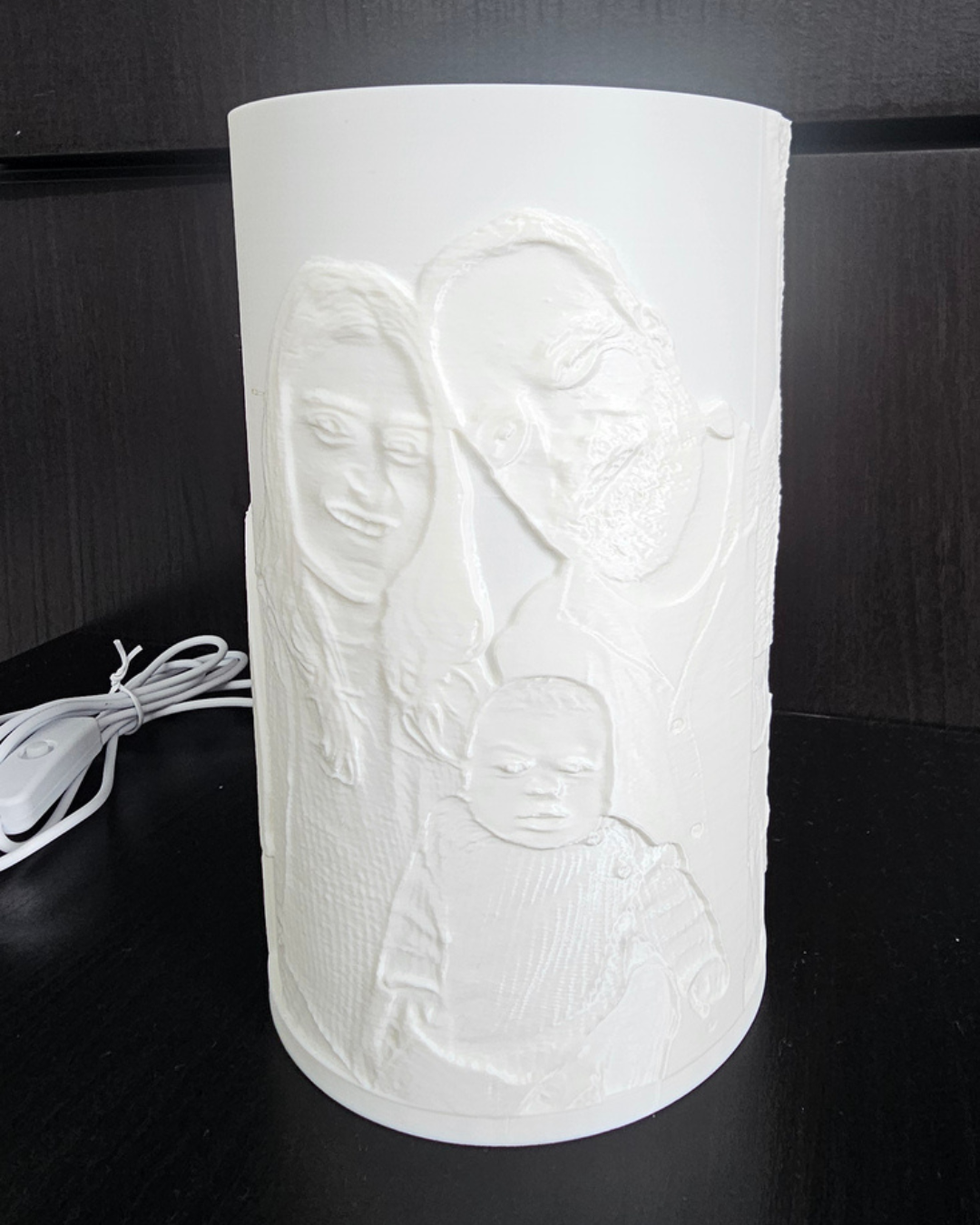 Candeeiro de Litofania Familiar Personalizado – Luz de Fotografia Personalizada