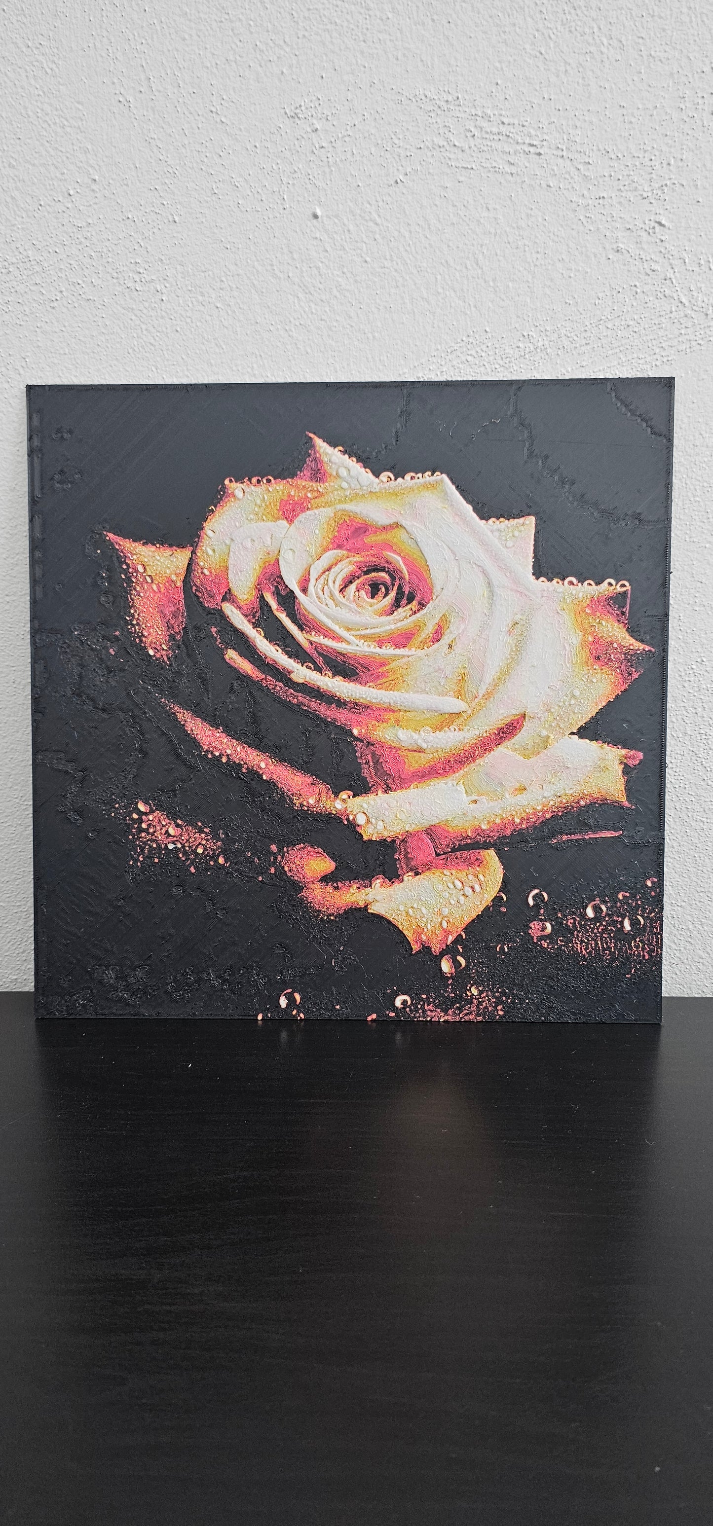 Golden Rose Wall Art – HueForge 3D Printed Artwork