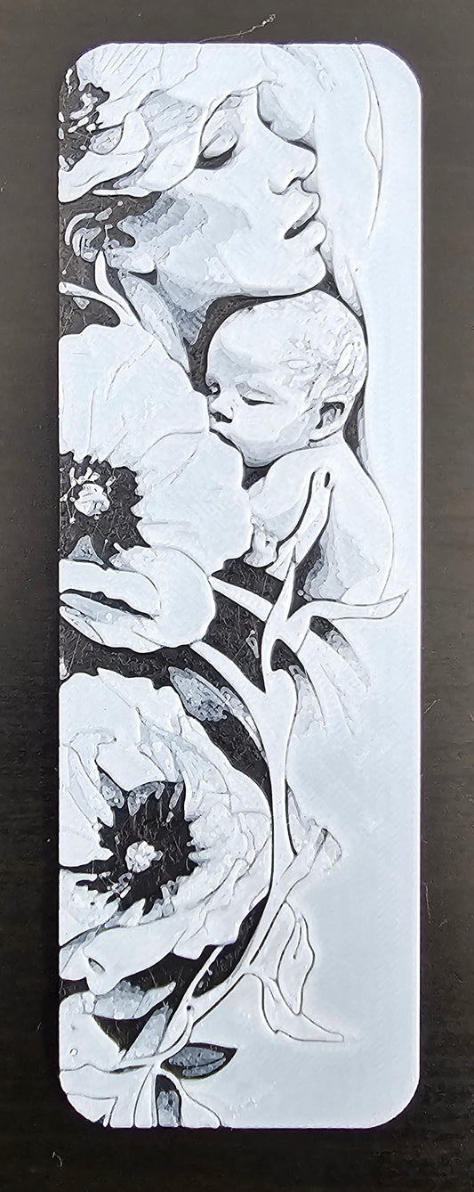 Mother & Baby Bookmark – Artistic Minimal Illustration