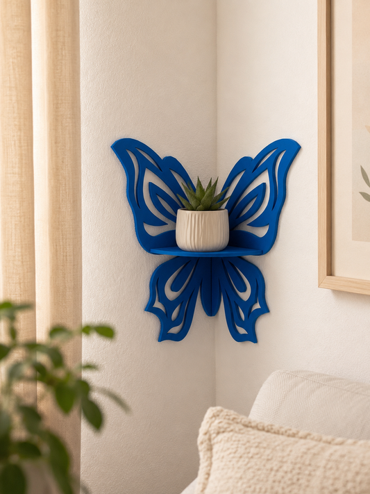 Prateleira de Canto Borboleta – Prateleira Decorativa de Parede para Plantas e Decoração