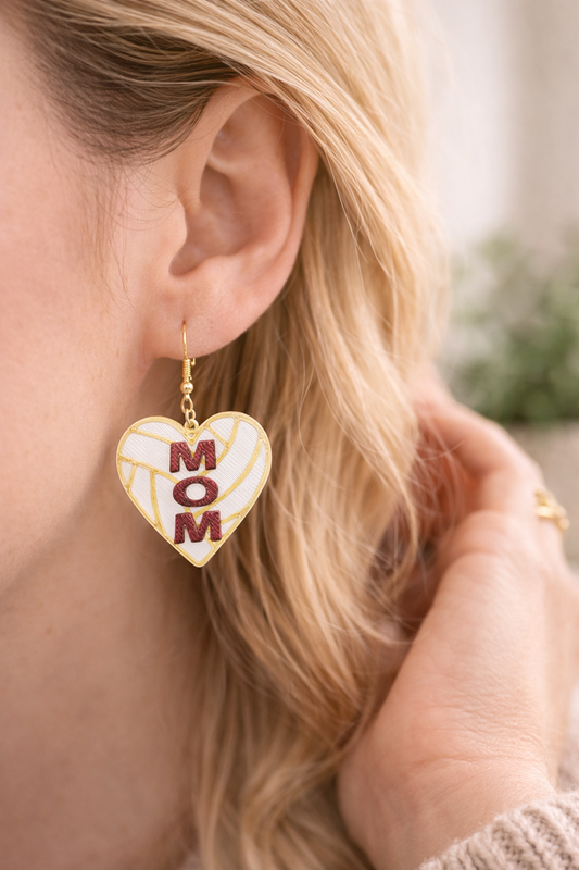 Mom Heart Earrings
