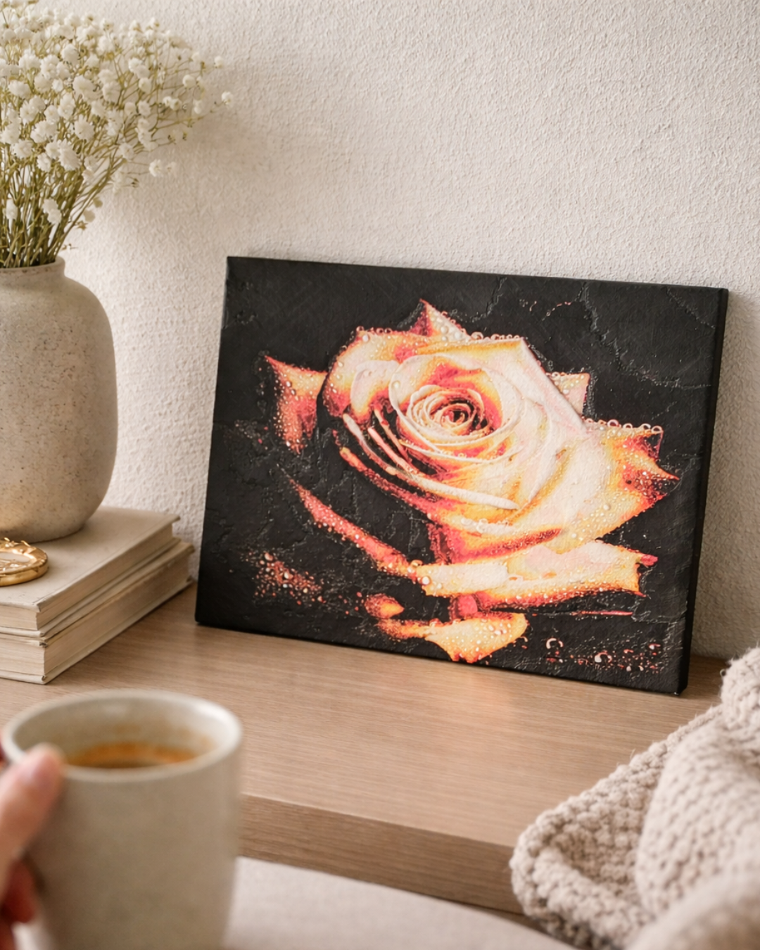 Golden Rose Wall Art – HueForge 3D Printed Artwork