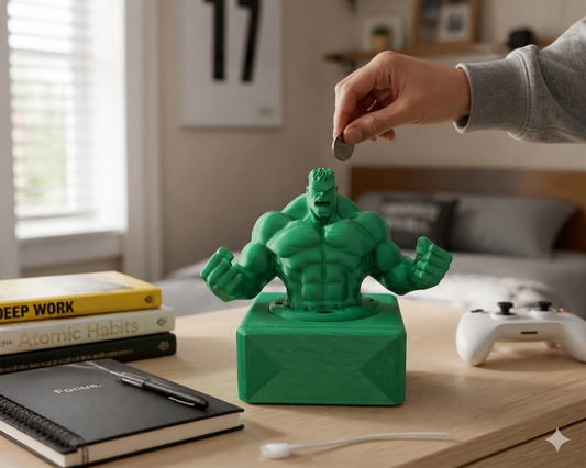 Green Hero Piggy Bank