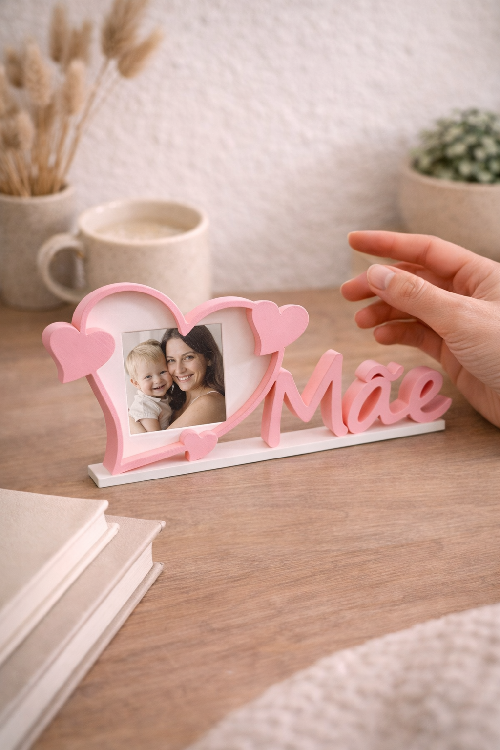 Heart Photo Frame – “Mãe” Edition (Pink)