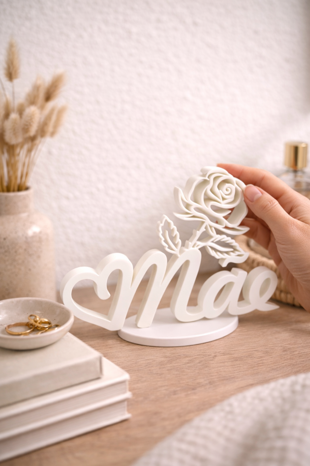 “Mãe” Decorative Stand with Rose