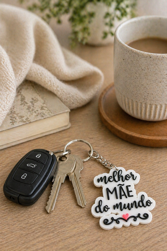 Best Mom in the World Keychain – “Melhor Mãe do Mundo”