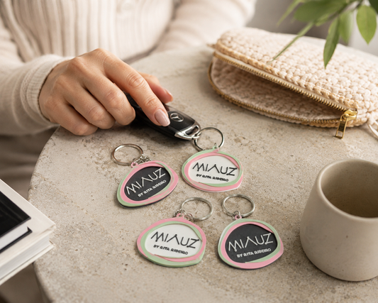 Organic Pebble Personalized Keychain