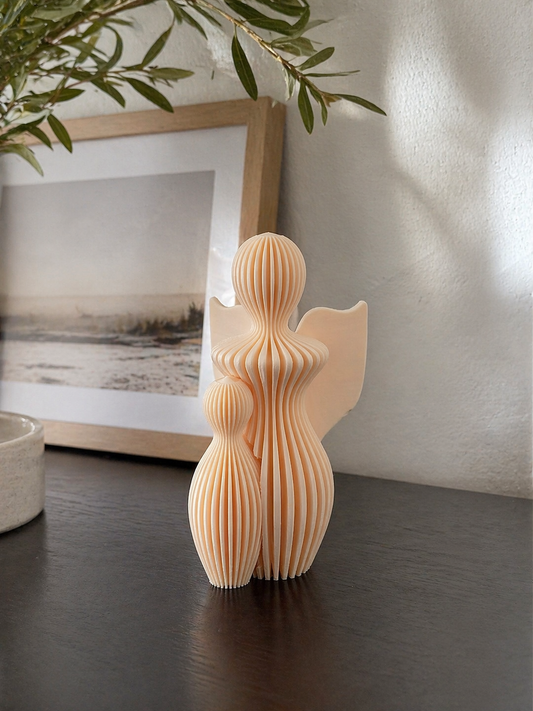 Abstract Angel & Child Sculpture