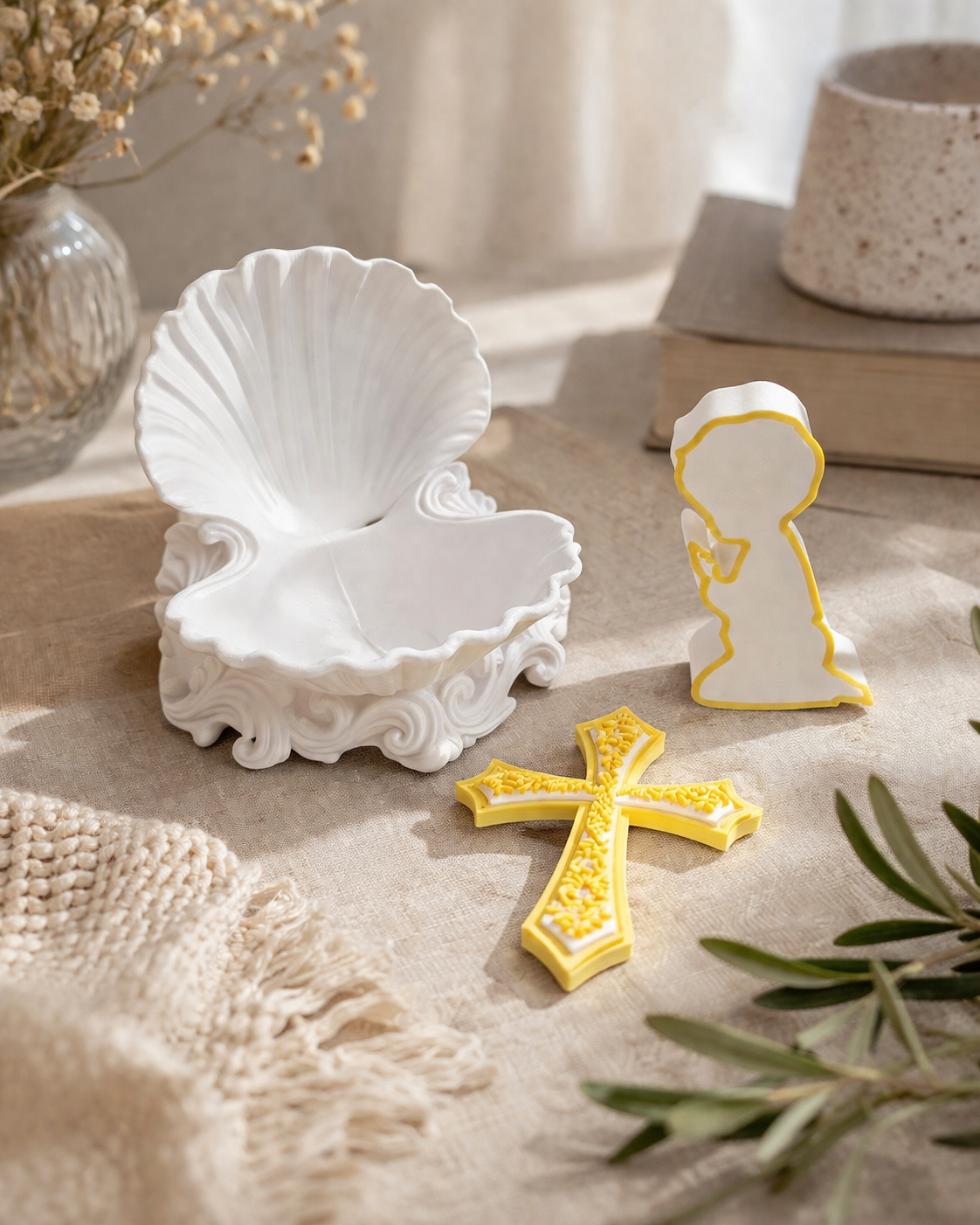 Religious Gift Set (Shell, Cross & Figure)