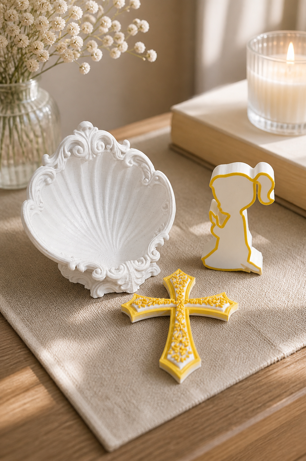 Religious Gift Set (Shell, Cross & Figure)