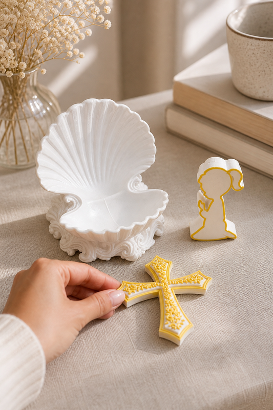 Religious Gift Set (Shell, Cross & Figure)
