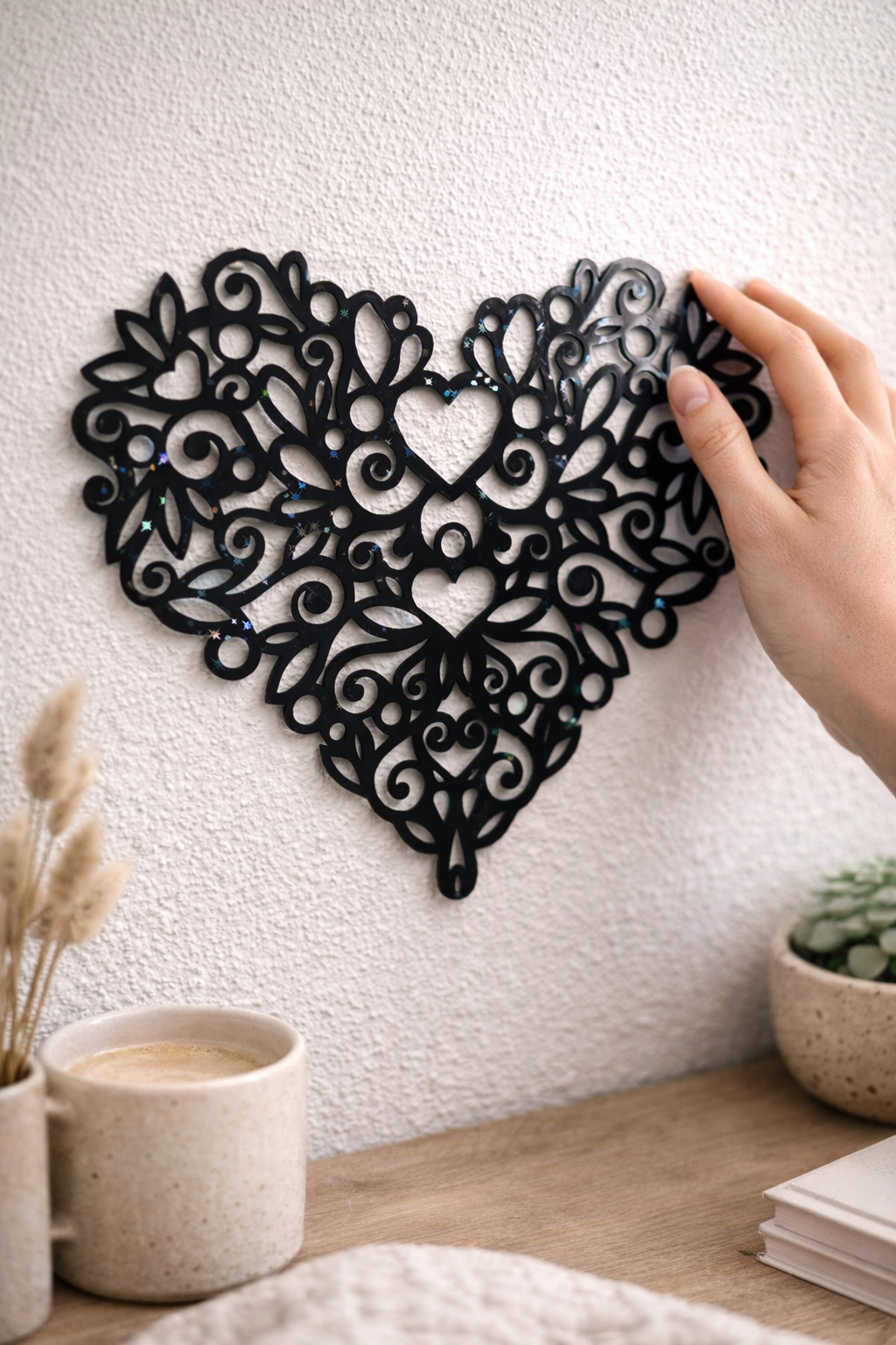 Decorative Heart Wall Art – Intricate Design Hueforge