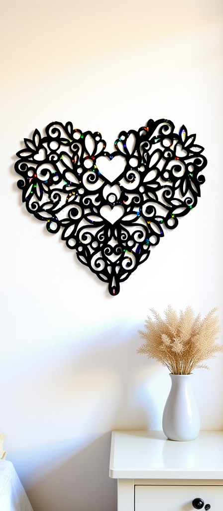 Arte de Parede Coração Decorativo – Design Detalhado HueForge